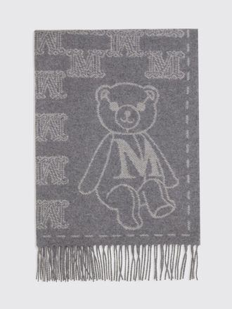 Max Mara Stola Charme in cashmere con monogramma jacquard e orlo sfrangiato