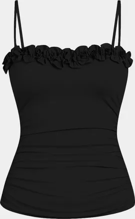 La Blanca Island Goddess Ruffle Bandeau Tankini Top