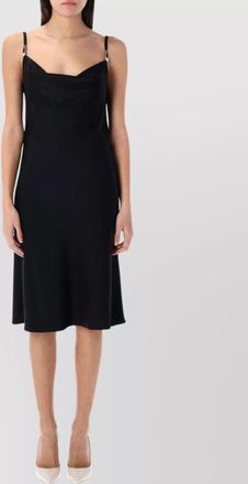 Versace draped neckline midi length spaghetti straps