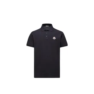 Moncler Moncler Logo Patch Cotton Piquet Polo Shirt, Men, Blue, Size: 3xl