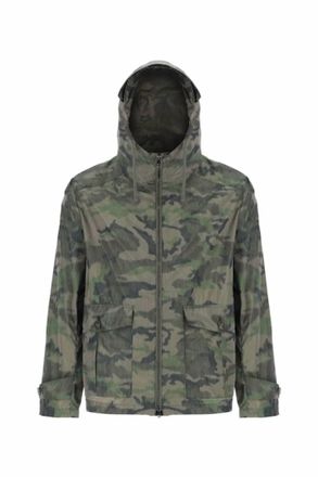 Herno Mens Camouflage-Print Hooded Field Jacket In Verde/tortora