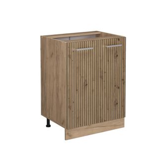 Vicco Mueble Bajo De Cocina R-line, Roble Artesanal, 60 Cm Sin Encimera