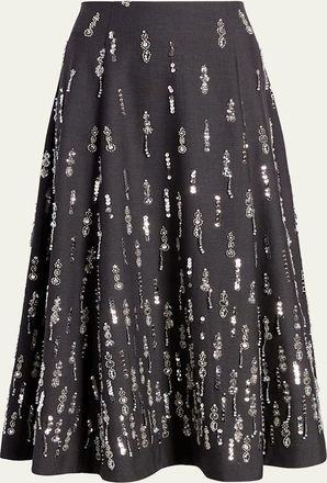 Cinq &agrave; Sept Selene Embellished A-Line Skirt