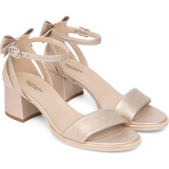 Nero Giardini Ankle Strap Block Heel Sandal in Champagne at Nordstrom, Size 6Us