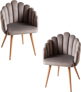 Regalos Miguel Regalos Miguel - Packs Sillas Comedor - Pack 2 Sillones Main Terciopelo - Gris Oscuro