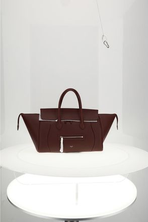 Celine Womens Shoulder Bag Medium New Luggage Syrah Calf Leather