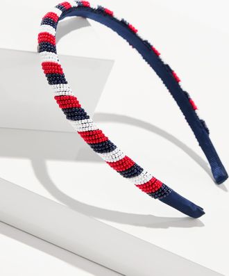 Talbots Seed Bead Skinny Headband - Red - 001 Talbots