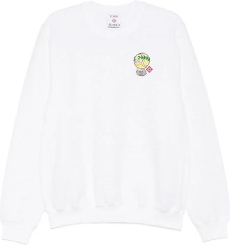 Casablanca Graphic Cotton Sweatshirt - men - Cotton/Polyester/Elastane - L - White