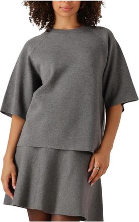 Object Objreynard 2/4 Knit Pullover - Dames - Ronde hals truien - Grijs - L - Polyester - Truien & Vesten