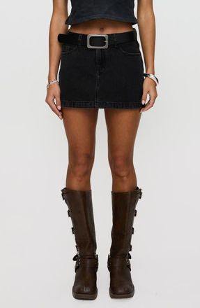Princess Polly Dickei Denim Miniskirt in Black at Nordstrom, Size 4