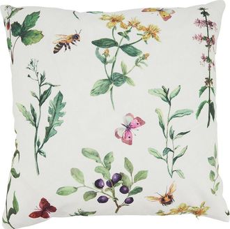 Saro Lifestyle Bumble Bee Floral Outdoor Pillow