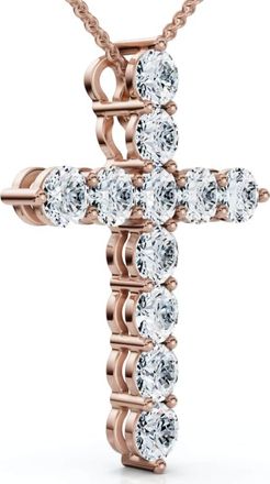 Pompeii3 1.25Ct Diamond Cross 14k Gold 18 Necklace 1 Tall Lab Grown