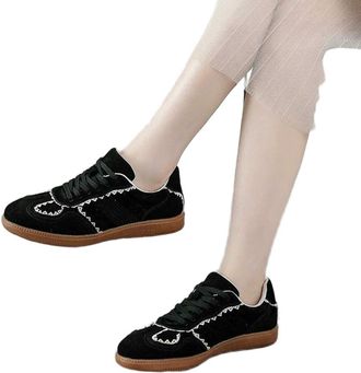 Generic NYSBH Womens Sneakers Shoes Non-Slip Flats Women Shoes Large Sizestudent Leisure Female Shoes Black