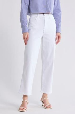 Kut from the Kloth Melissa High Waist Straight Leg Jeans in Optic White at Nordstrom Rack, Size 14