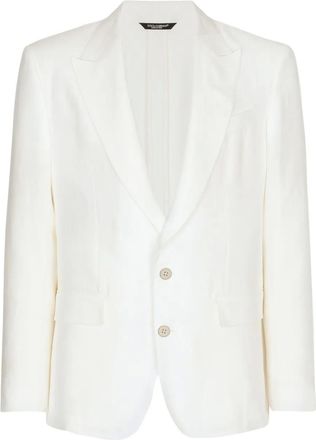 Dolce & Gabbana Blazer monopetto in lino - Bianco