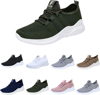 Generic Womens Comfort Walking Shoes Size 4.5, Lightweight Breathable Mesh Sneakers Orthopedic Running Training Shoes Soft Comforble Slip On Trainers with Arc