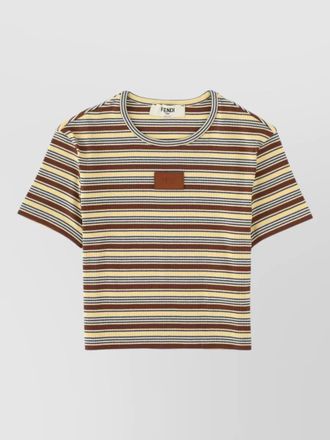 Fendi striped slim-fit knitted top