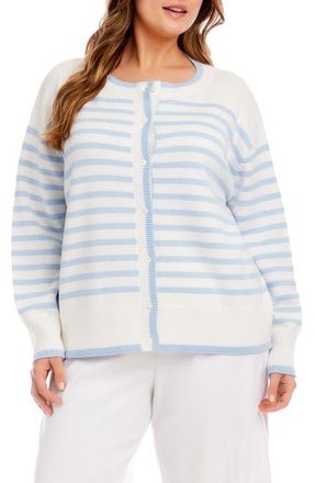 Karen Kane Stripe Cardigan Sweater in Off White at Nordstrom, Size 1 X