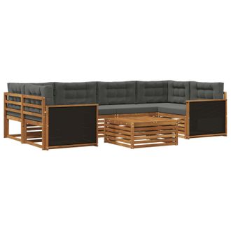 vidaXL Conjunto De Sof&aacute;s De Exterior 7 Uds. Natural Y Antracita Vidaxl