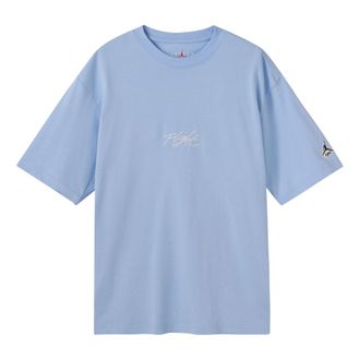 Nike Mens Jordan Flight Essentials Embroidered Logo Sports Round Neck Short Sleeve Blue T-Shirt DA9890-469