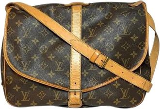 Louis Vuitton Pre-owned Cross Body Bags, male, Brown, Size: ONE SIZE Pre-owned Saumur Monogram Shoulder Bag