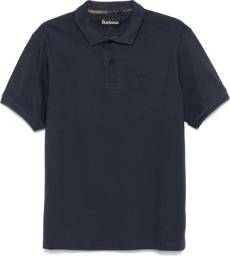 Barbour Polo in piqué con motivo tartan - Blu