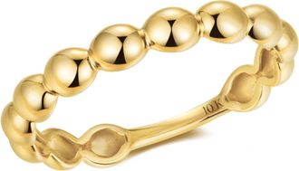 MAX + STONE Solid 10k Yellow Gold Dainty Beaded Stackable Ring