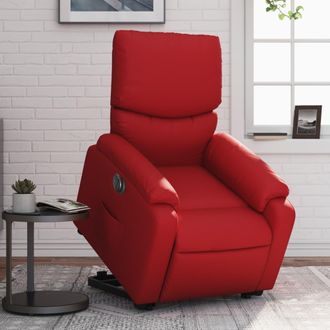 vidaXL Vidaxl - Sill&oacute;n Elevable El&eacute;ctrico Cuero Artificial Rojo