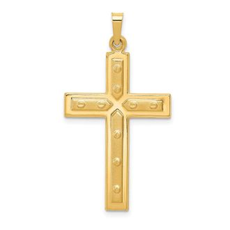 Diamond2Deal 14k Yellow Gold Polished Cross Pendant