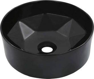 vidaXL Lavabo 36x14 Cm Cer&aacute;mica Negro Vidaxl