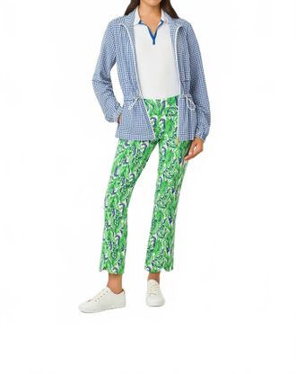 Lilly Pulitzer Upf50+ Romilly Jacket In Starlight Navy Mini Performance Gingham
