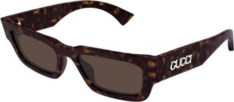 Gucci Sunglasses, male, Brown, 52 MM, Rectangular Sunglasses