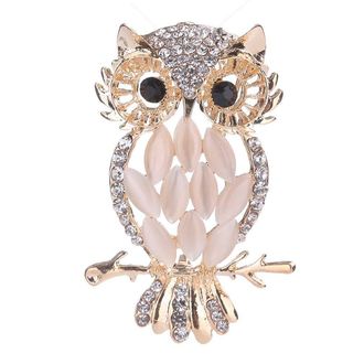 Generic Opal Owl Brooch Fashion Vintage Owl Pins Clothing Decoration Jewellery Dress Ornament Accessories for Women Multicoloured