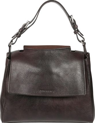 Orciani Sveva Medium Structured Brown Calfskin Handbag
