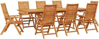 vidaXL Conjunto De Comedor De Jard&iacute;n 9 Uds. Marr&oacute;n Vidaxl
