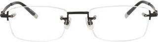 Montblanc 54mm Rimless Rectangular Optical Glasses in Black Black Transparent at Nordstrom Rack