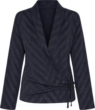 Akep Camicia vestaglia lurex - - Tops - Donna - Blu - L