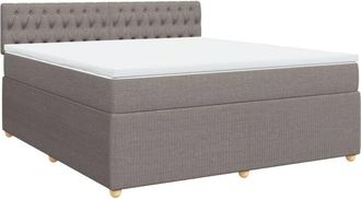 vidaXL Cama Box Spring Con Colch&oacute;n Tela Gris Taupe 180x200 Cm Vidaxl