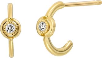 Bony Levy Aviva Diamond Hoop Earrings in 18K Yellow Gold at Nordstrom