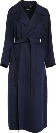 Max Mara Doris Coat - Dames - Jas met riem - Blauw - XS - Wol - Jassen