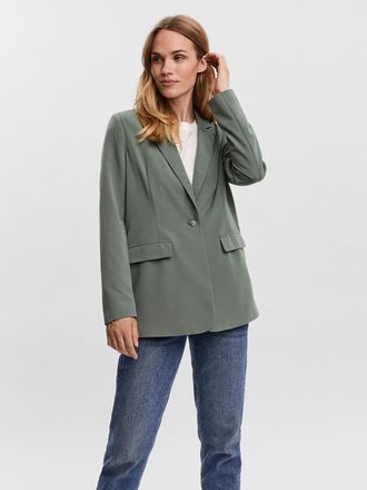 Vero Moda Longblazer VERO MODA VMZELDA LS LOOSE BLAZER NOOS, Damen, Gr. 34, laurel wreath, Web, Obermaterial: 78% Polyester, 18% Viskose, 4% Elasthan, unifarben