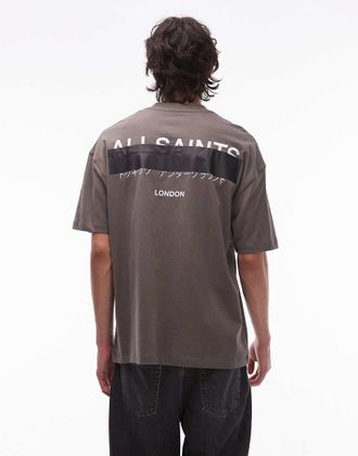 AllSaints Redact T-shirt in khaki-Green