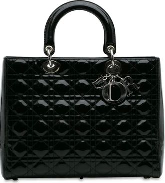 Dior 2011 Large Patent Cannage Lady Dior satchel - women - Patent Leather - One Size - Black