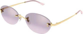 Cartier Sunglasses, female, Yellow, Size: 54 MM Oval Sunglasses