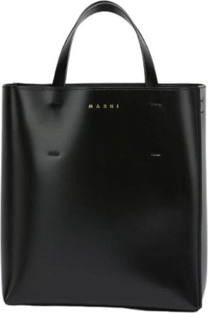 Marni Museo kleine tas van zwart leer - Dames - Shoppers - Zwart - ONE Size - Leer - Tassen