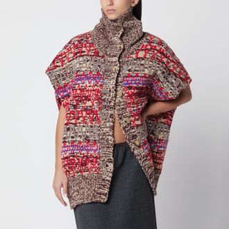 Dries Van Noten Cardigan smanicato jacquard in lana e cashmere
