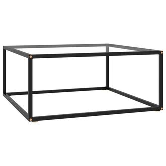 vidaXL Mesa De Centro Negra Con Vidrio Templado 80x80x35 Cm Vidaxl