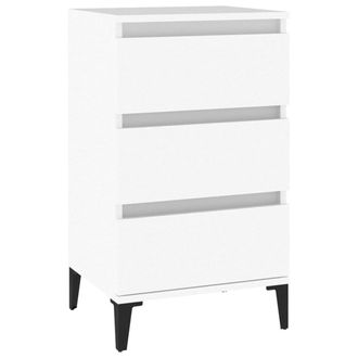 vidaXL Vidaxl - Mesita De Noche Madera Contrachapada Blanca 40x35x70 Cm