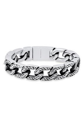 HMY Jewelry Heavy Oxidized Stainless Steel Chain Bracelet in Metallic at Nordstrom Rack