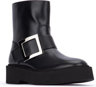 Roger Vivier Womens Rangers Boot Black Calfskin Fgl